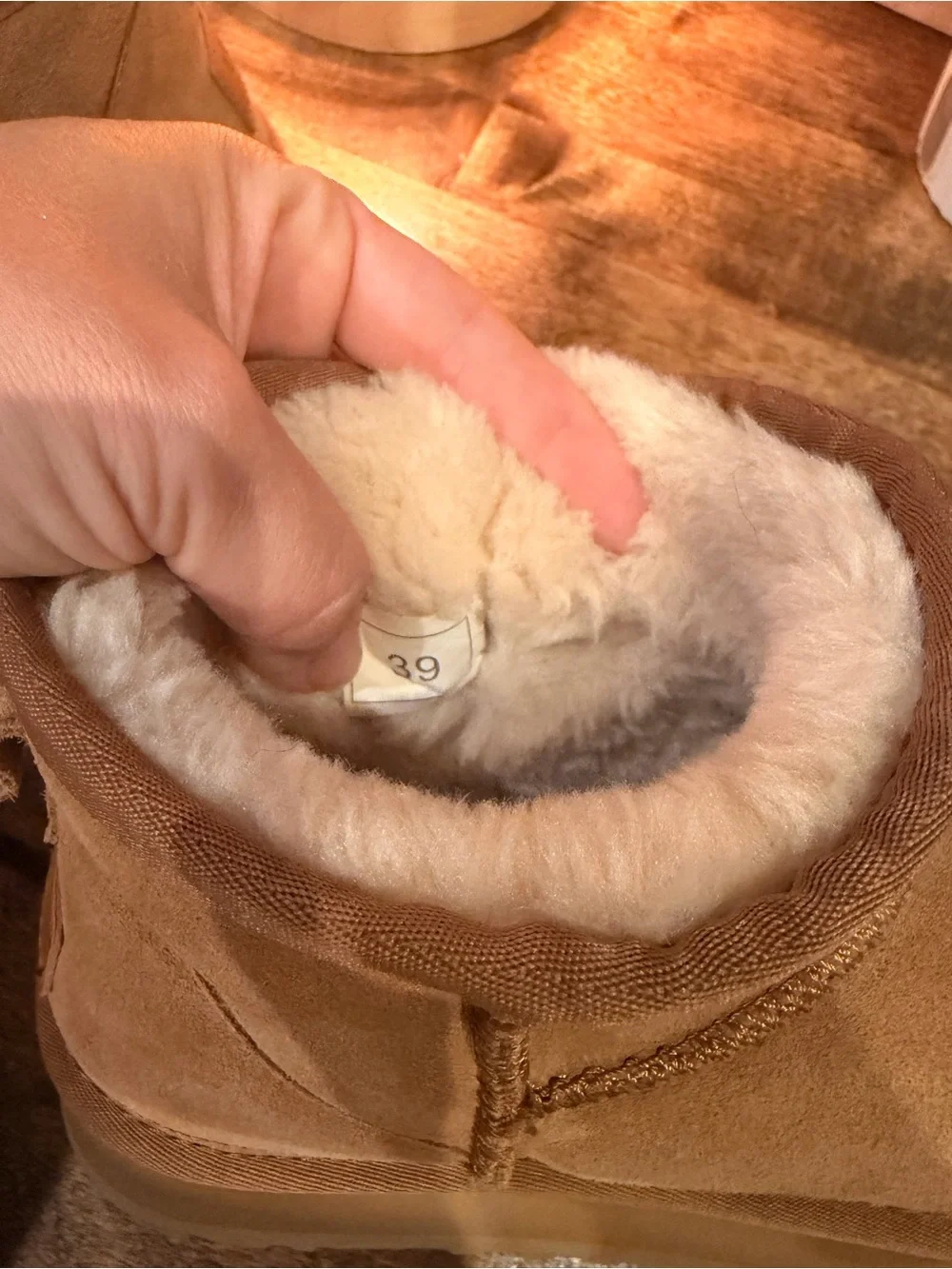 UGG Kids Mini Chestnut Suede Shearling Slip-On Boots